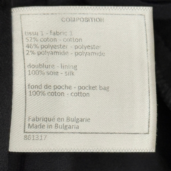 Chanel Uniform Tweed Pants Cotton Blend Tweed Wide-Leg Trousers Black Size 42 - Picture 10 of 16